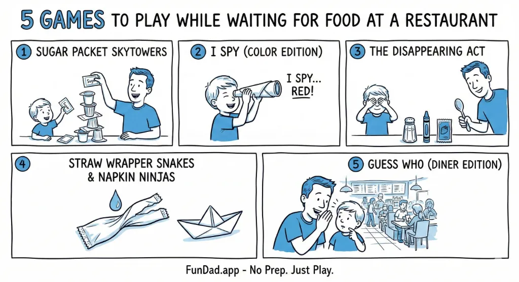 5 Games to Play While Waiting for Food at a Restaurant — FunDad activity guide