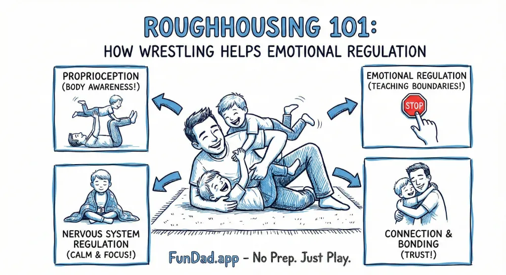 Roughhousing 101: How Wrestling Helps Emotional Regulation — FunDad activity guide